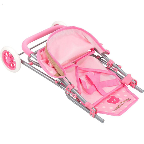 Coche Muñecas Bebote Juguete Cochecito Bebé Plegable Rosado