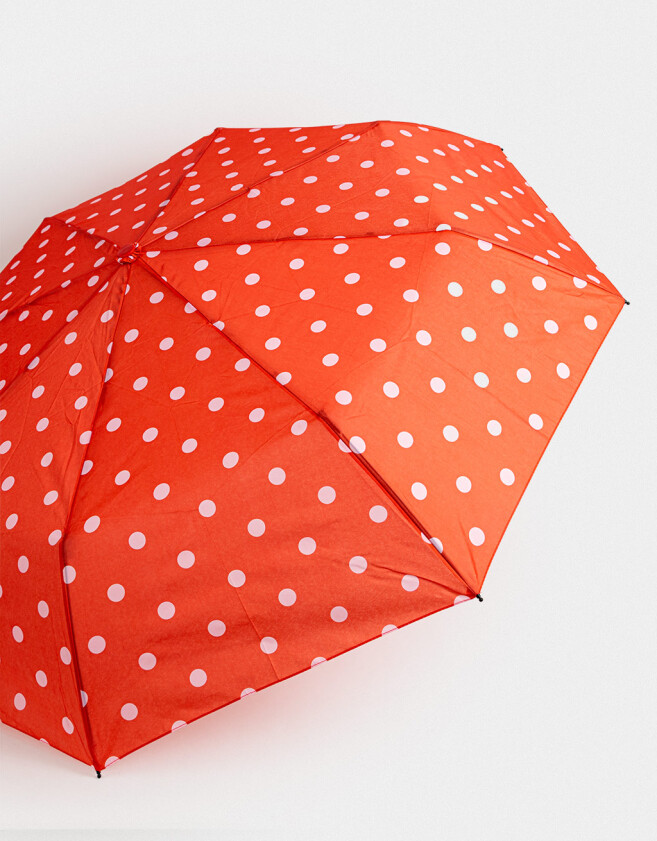 Paraguas Cortos Estampado Rojo Medio