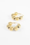 Aros acero pelotitas dorado