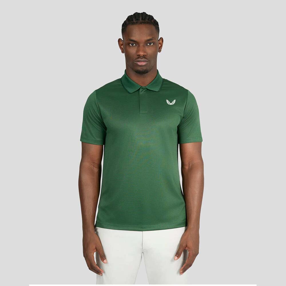 Tonal Stripe Polo - Hombre Hunter Green