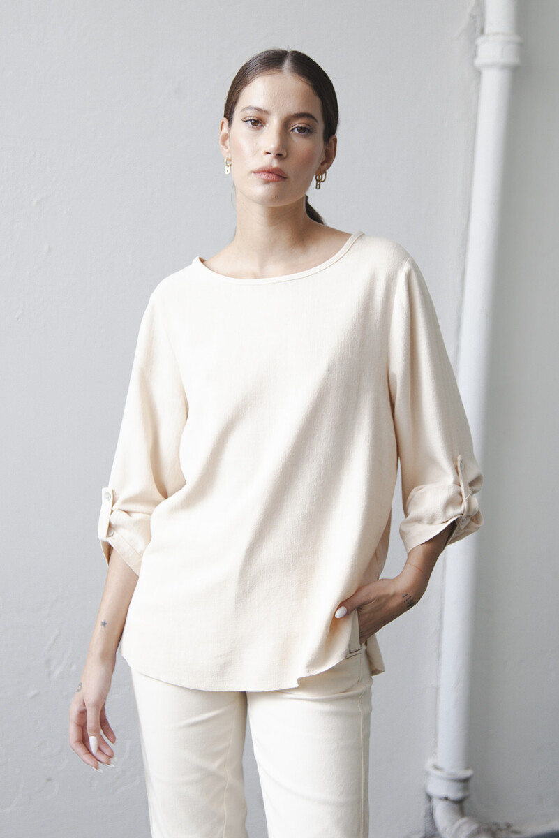 BLUSA LINO BASE - BEIGE 