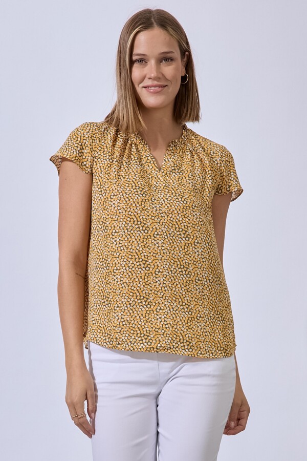 Blusa Dots MOSTAZA/MULTI