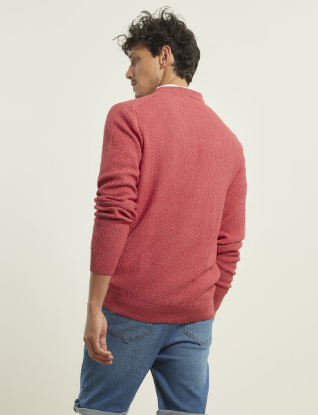 470591 SWEATER PUNTO FINO HARRINGTON LABEL Coral