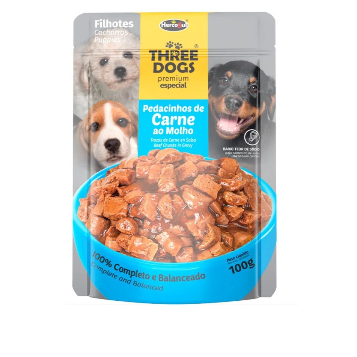 Pouch Three Dogs Cachorro 100gr 