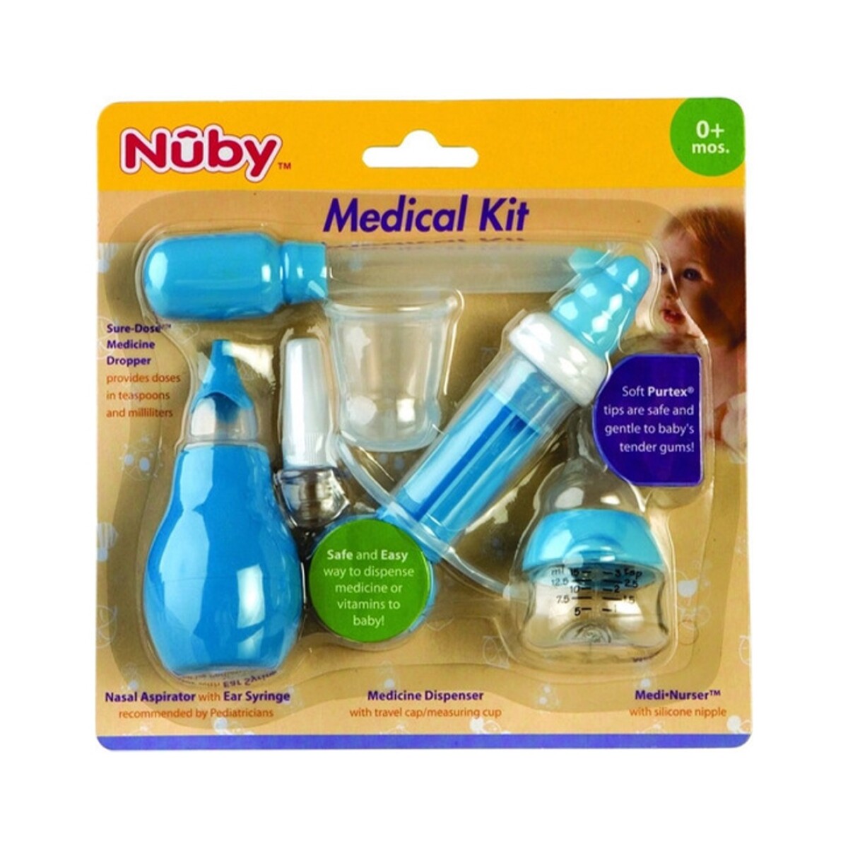 Kit Medico Nuby 6 Piezas Cuidado Nasal y Oidos - CELESTE 