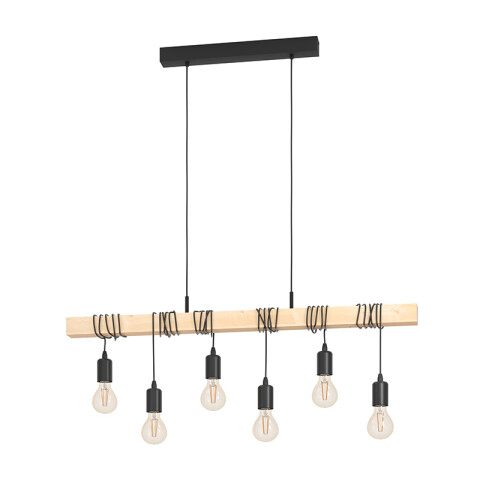 Lámpara colgante madera portal. negro TOWNSHEND EG6246