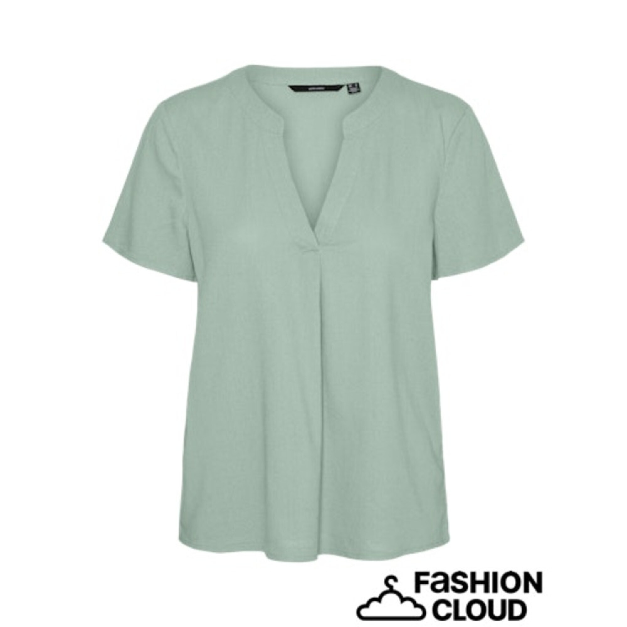 Haut Femme VERO MODA Vmrusk Lace - Col En V, Manches Courtes, En Viscose Ecovero Durable, T-Shirt Décontracté - 5