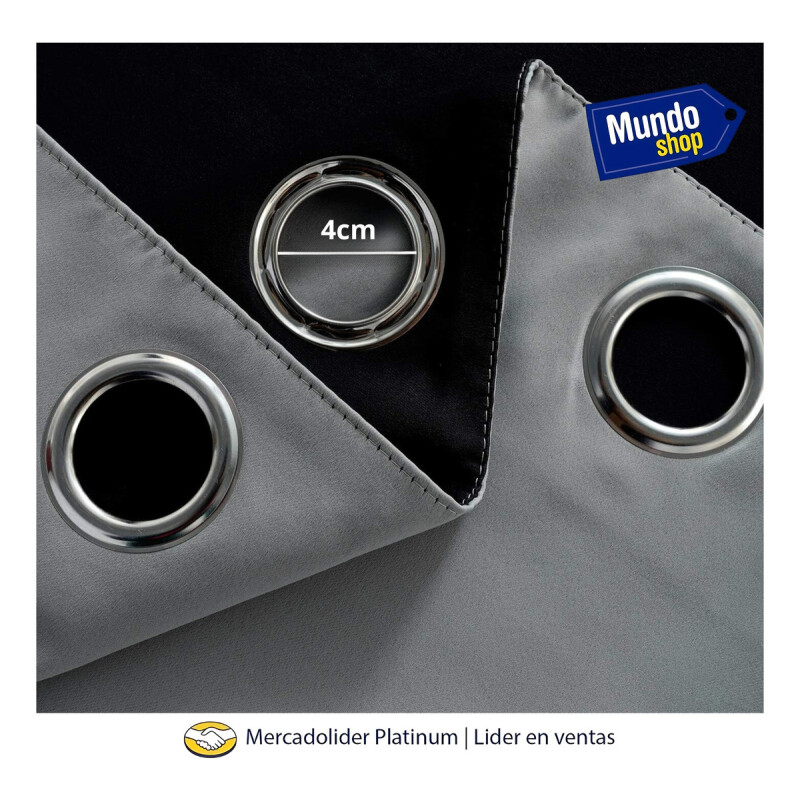 Cortinas Blackout 2 Paños 106cm X 160cm Satinado Calidad Gris