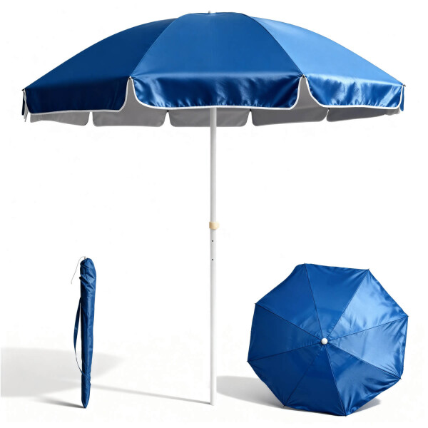 Sombrilla De Playa Reforzada 2.30m Grande Jardin Patio Con Filtro Uv Imback Color Azul Sombrilla De Playa Reforzada 2.30m Grande Jardin Patio Con Filtro Uv Imback Color Azul