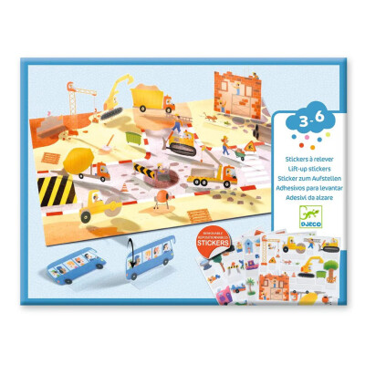 Sticker Escenas de vehículos 3D con pegatinas de Djeco Sticker Escenas de vehículos 3D con pegatinas de Djeco