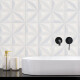 CERAMICA BLANCO 32X57 CON RELIEVE GAMAS DE GRIS