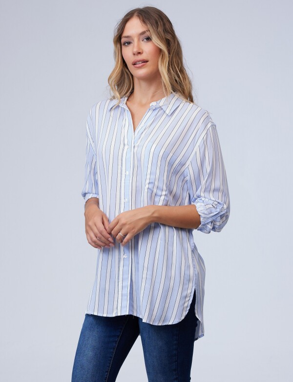Camisa Lineas Oversize CELESTE/MULTI