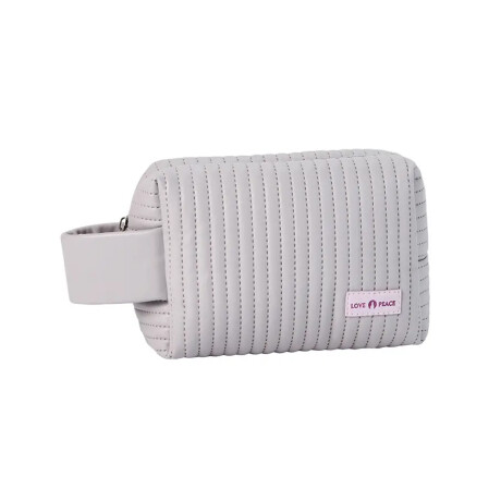 Neceser texturado chico con mango Gris