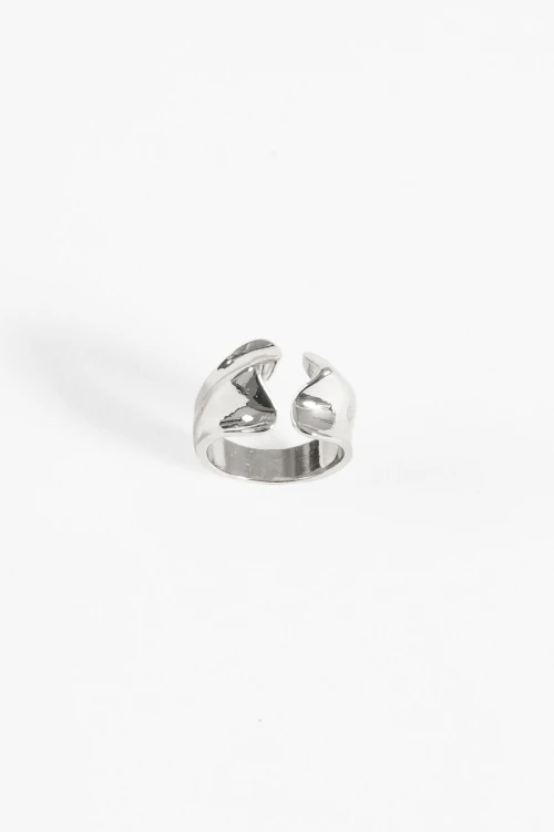 Anillo texture grueso plateado