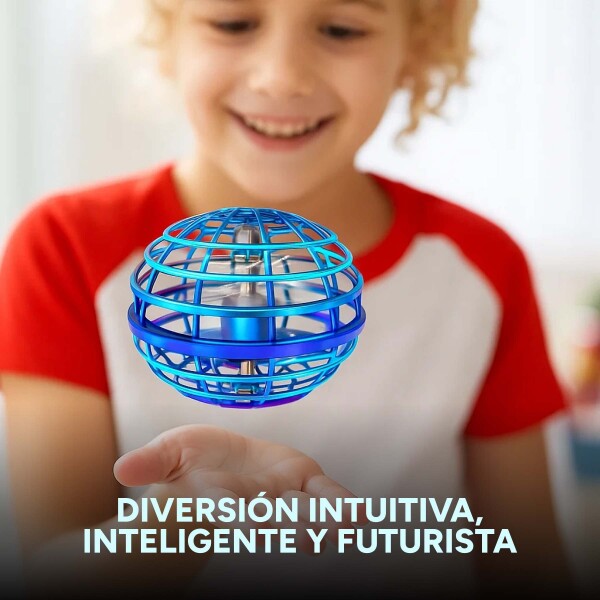 Bola Voladora Magica C/ Luces Spinner Drone Boomerang Color Azul