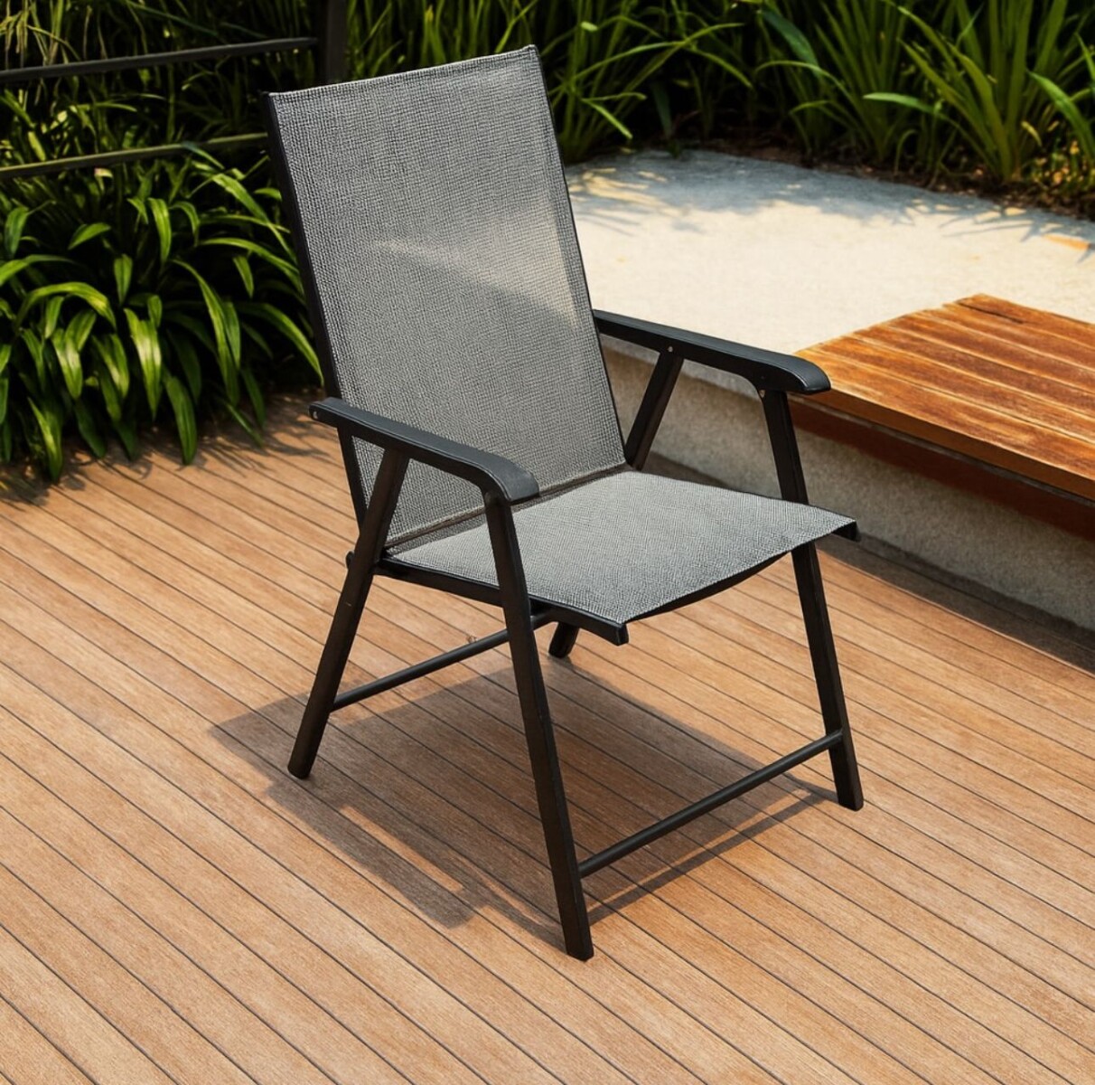 Silla Plegable Comfort Interior/Exterior Gris 