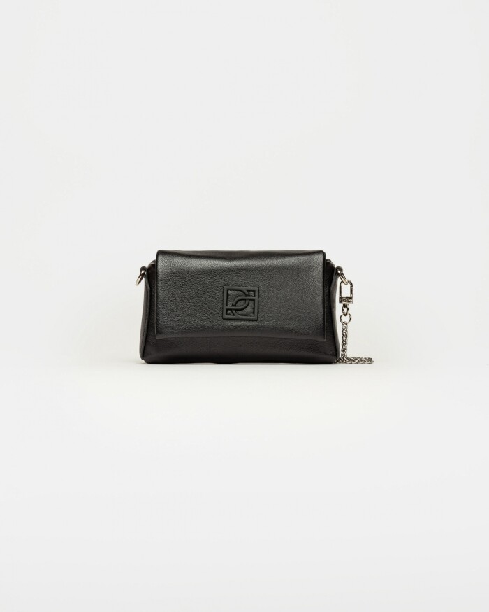 Mini bag Bloom en cuero graneado Negro