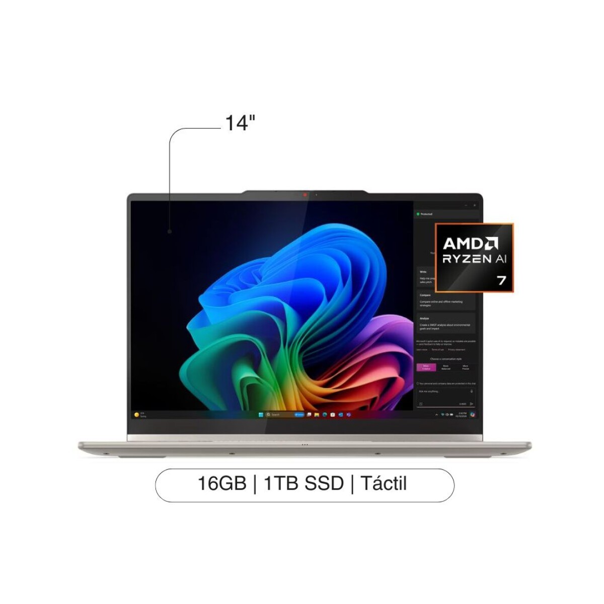 Notebook LENOVO Yoga 7 2 En 1 14' Touch 1TB / 16GB RAM Ryzen 7 AI 7 350 