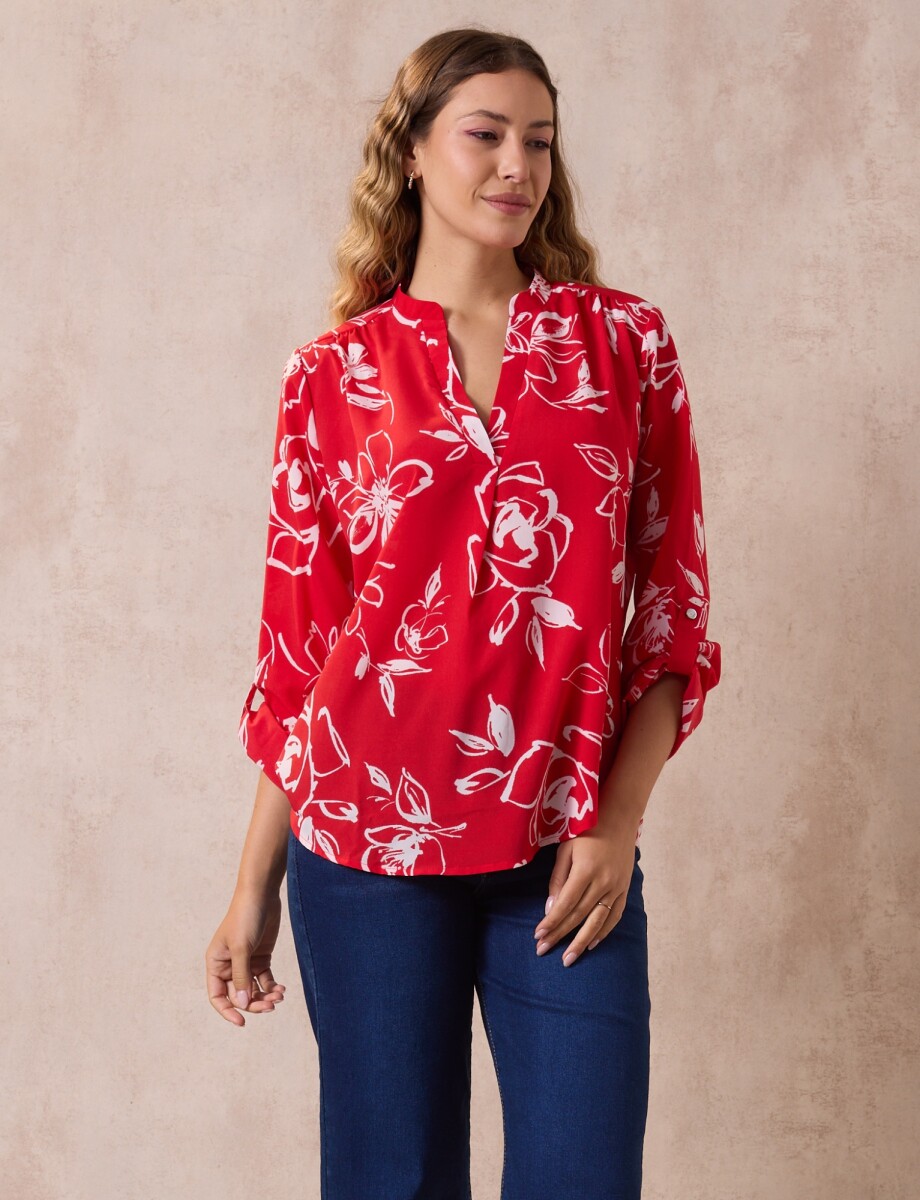 Blusa Printed - Rojo/multi 