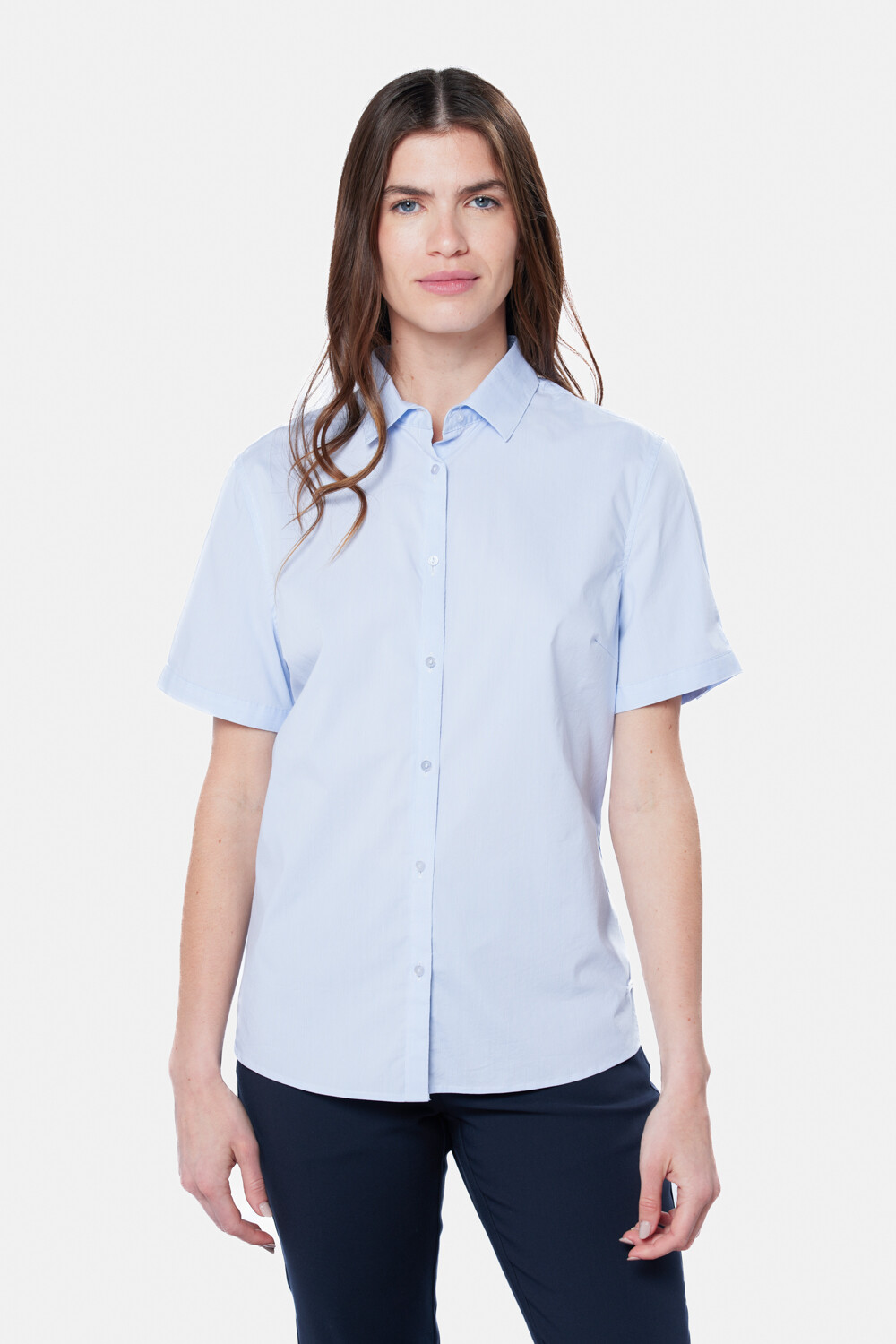 CAMISA RAYADA Celeste