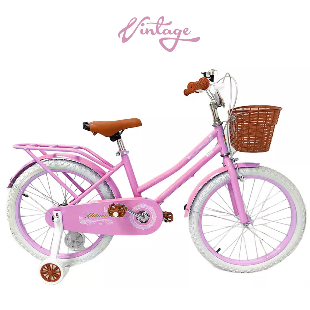 Bicicleta Infantil Rodado 16 Con Rueditas Auxiliares Y Canasto Rosa