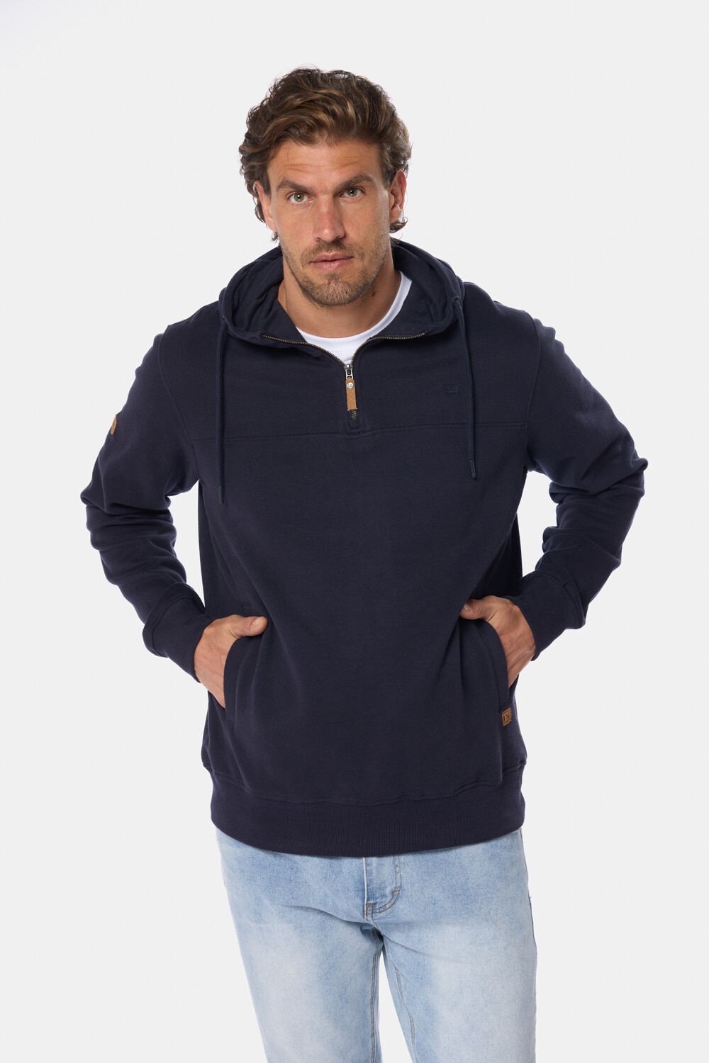 CANGURO DE FELPA MEDIO CIERRE Azul