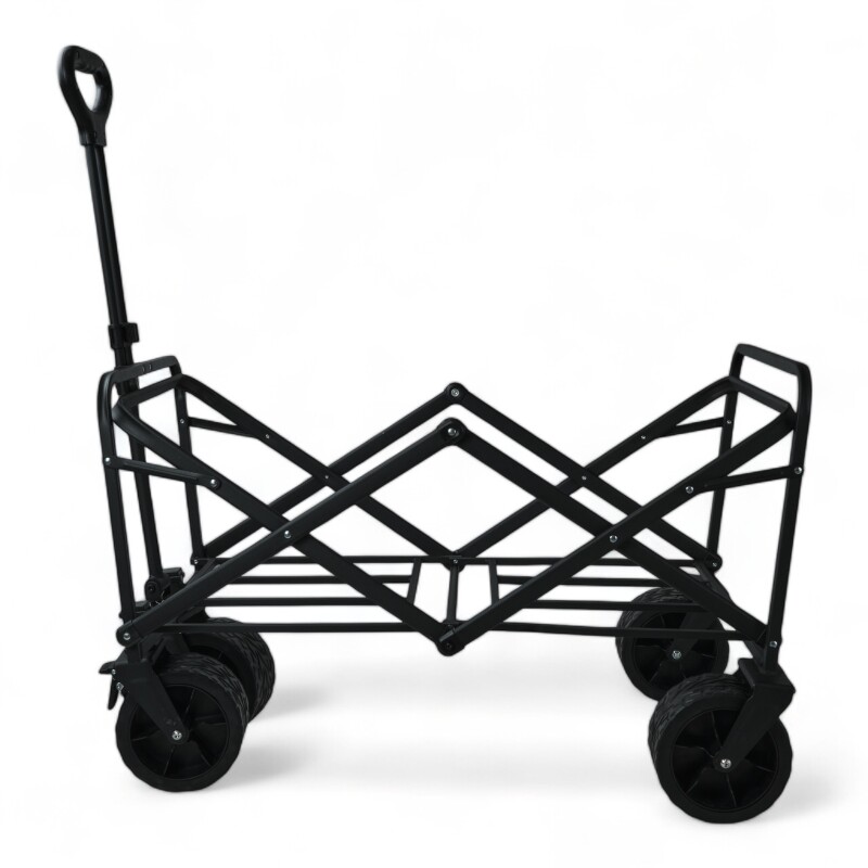 Carro Plegable Multiuso Playa Jardín Camping Carga 150 Kgr Negro