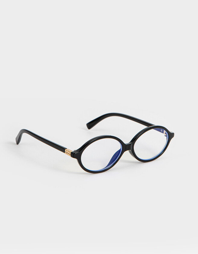 Anteojo Liso Anteojo Redondo Alargado - Negro