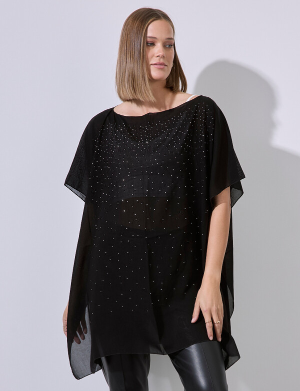 Poncho Noche NEGRO/PLATEADO