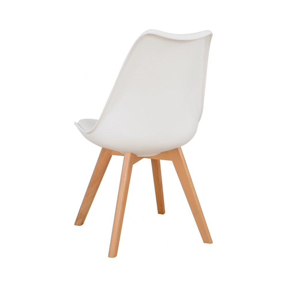 SILLA DE COMEDOR POLIPROPILENO-Y-MADERA BLANCO ESTILO EAMES