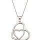 Cadena y colgante doble corazón con zirconias blancas Cadena y colgante doble corazón con zirconias blancas