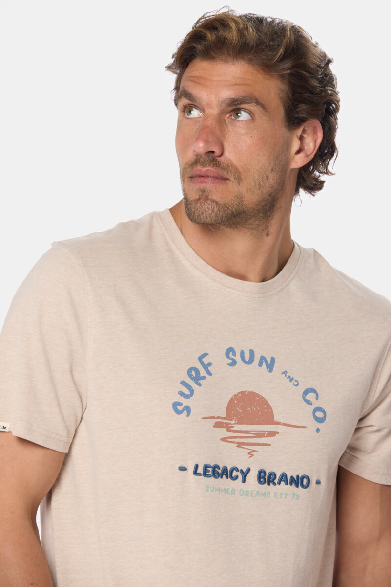 REMERA BORDADA - Beige 