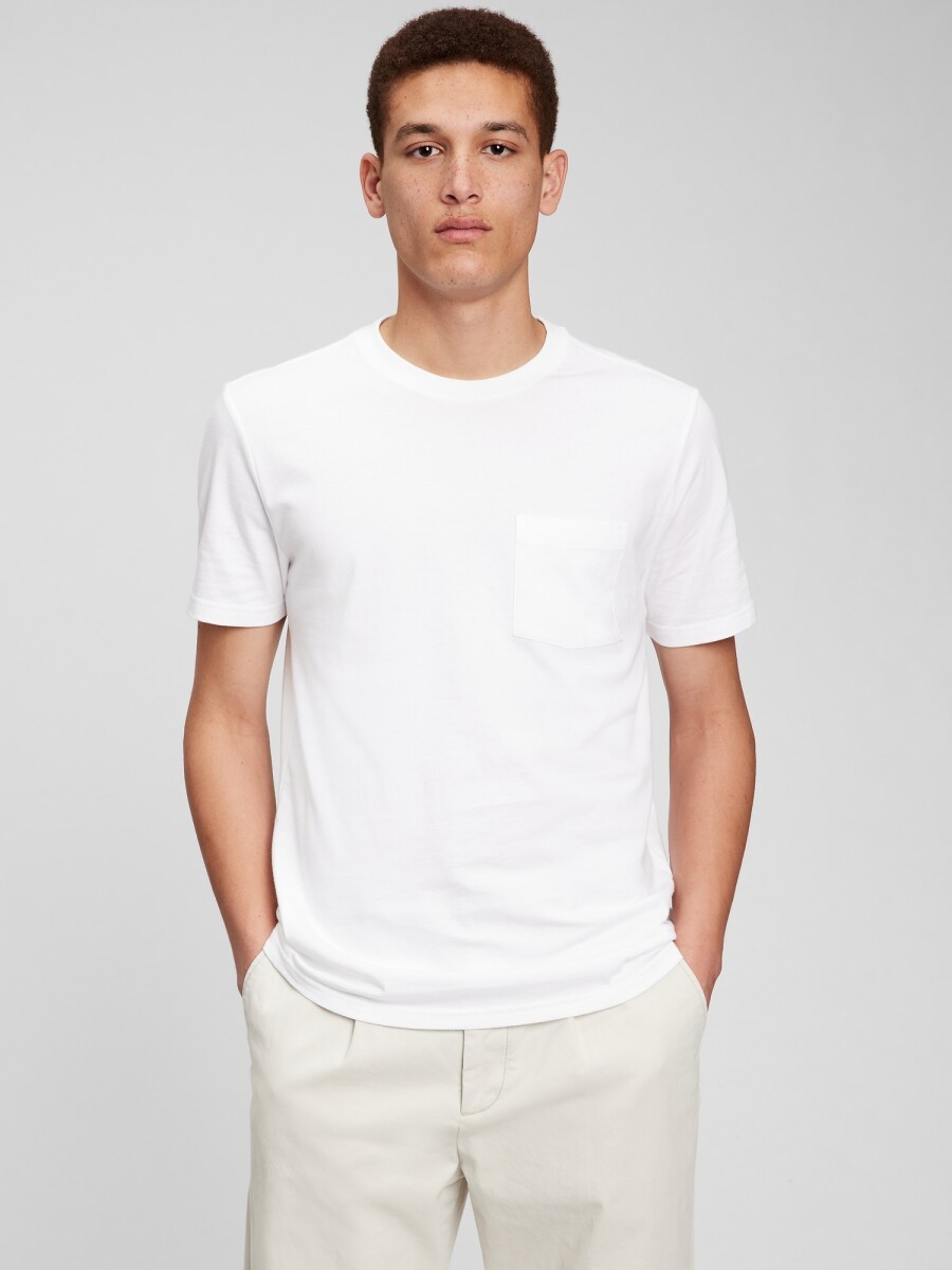 Remera Con Bolsillo Hombre - Optic White 