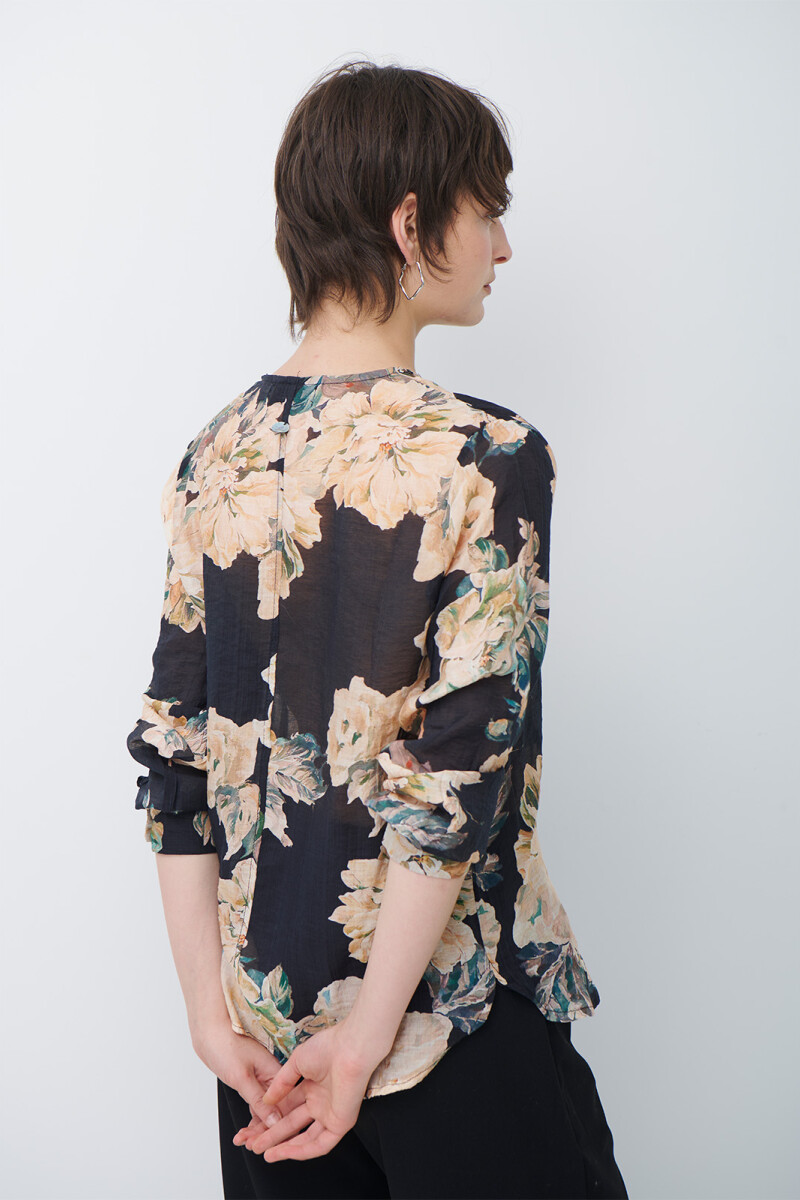 CAMISA JULIE FLOR NEGRO
