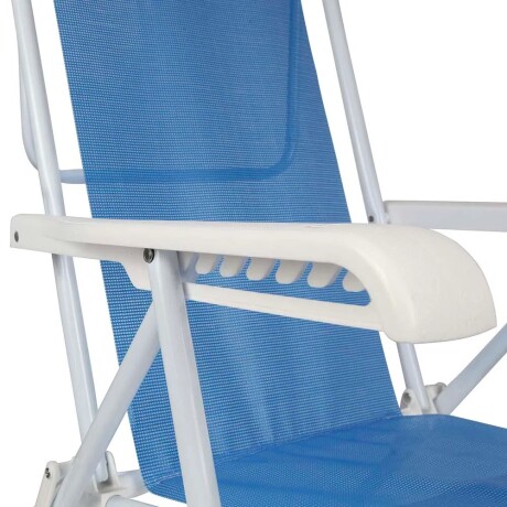 Kit 2 Reposeras Reclinables 8 Posiciones Acero Mor Sannet Azul
