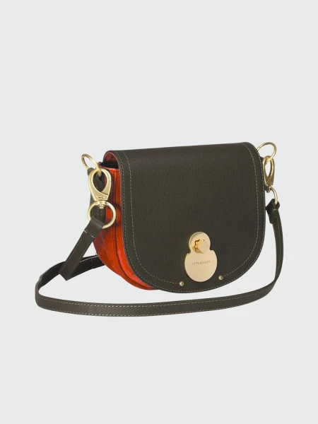 Longchamp -Cartera de cuero con solapa, Cavalcade Negro