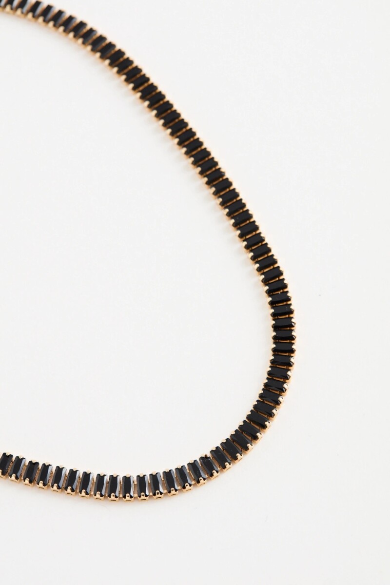 Collar Fancy Strass Negro