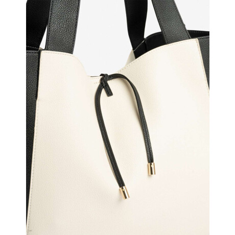Shopper Con Bolso Combinacion Bicolor