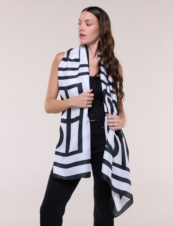 Pashmina Geométrica BLANCO/NEGRO