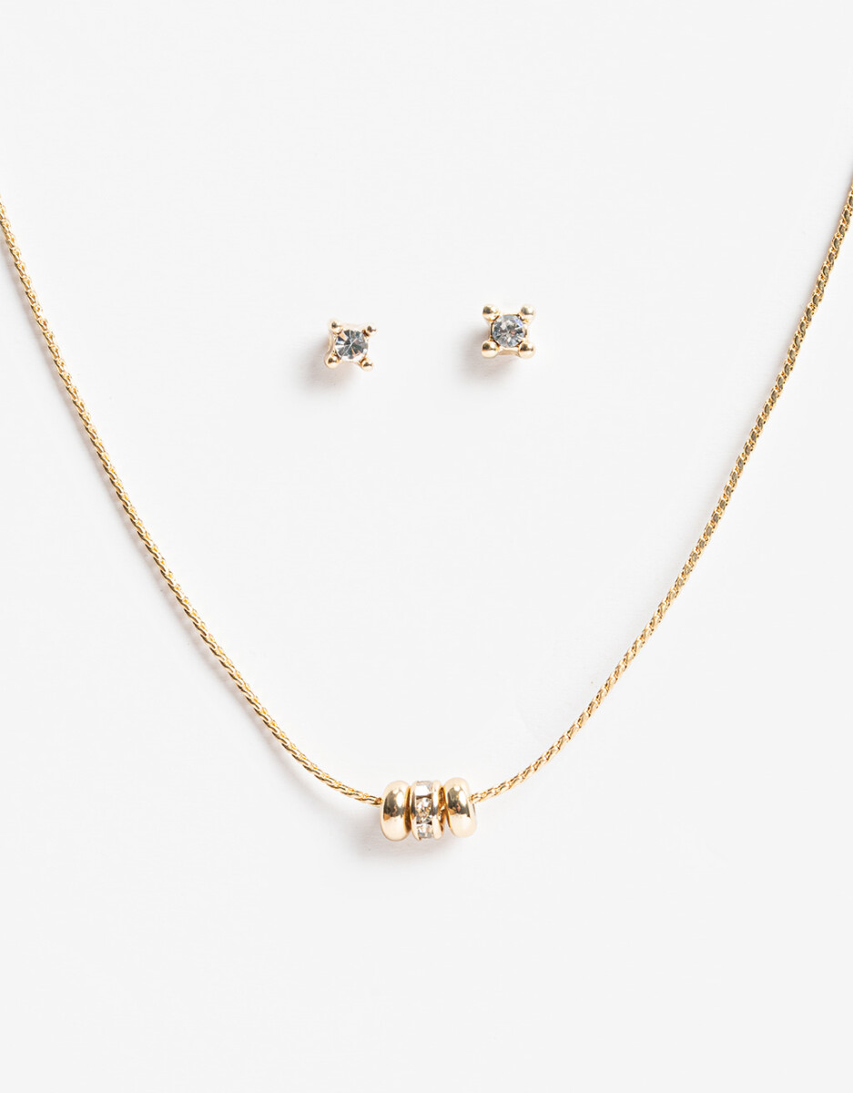 Set De Collar Y Aros Con Strass 