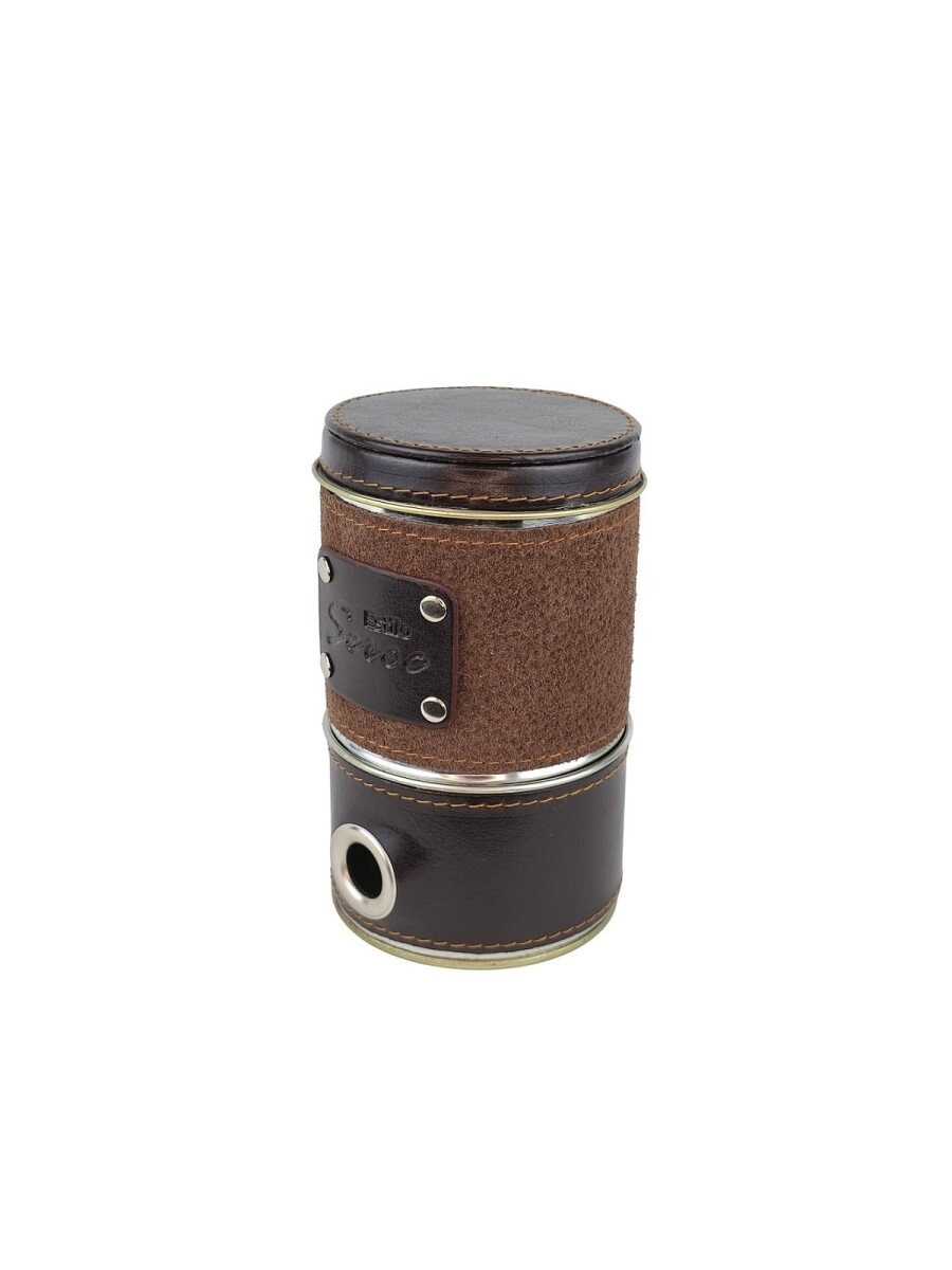 Yerbera forrada con dispensador - Marron 