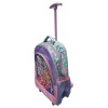 Mochila Nickelodeon 3D Con Carro 40x30x14 Cm Para Niñas Uso Escolar Diario Lila