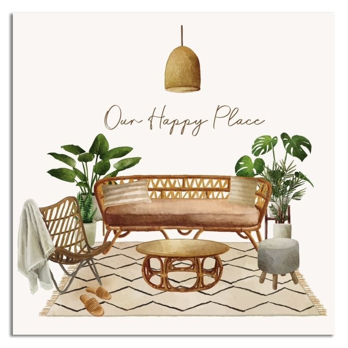 CUADRO CANVAS 40x40cm HAPPY PLACE 