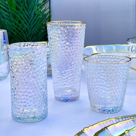 Juego De 6 Vasos Vidrio Magic Ribete Dorado 320ML Juego De 6 Vasos Vidrio Magic Ribete Dorado 320ML