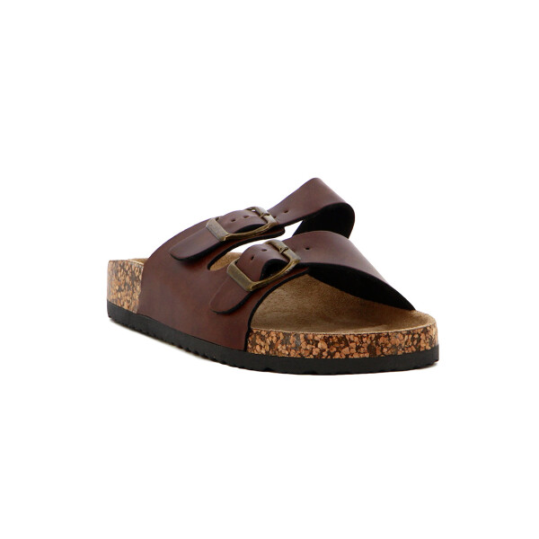 Sandalias Mujer Darkness Con Dos Tiras Y Hebillas Marron