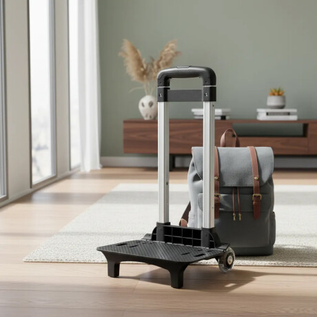 Soporte Para Mochila Con Ruedas Altura Regulable Aluminio Negro