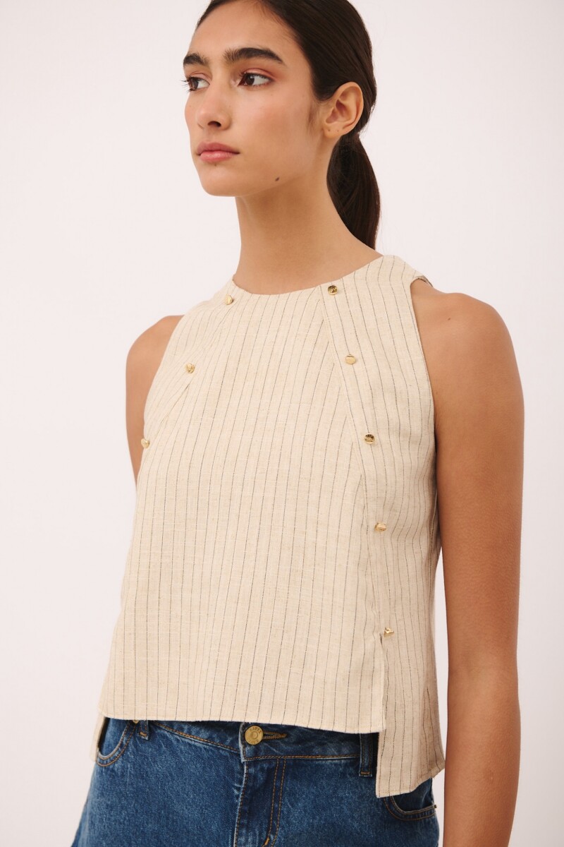 TOP CITRIC - Rayas Beige 