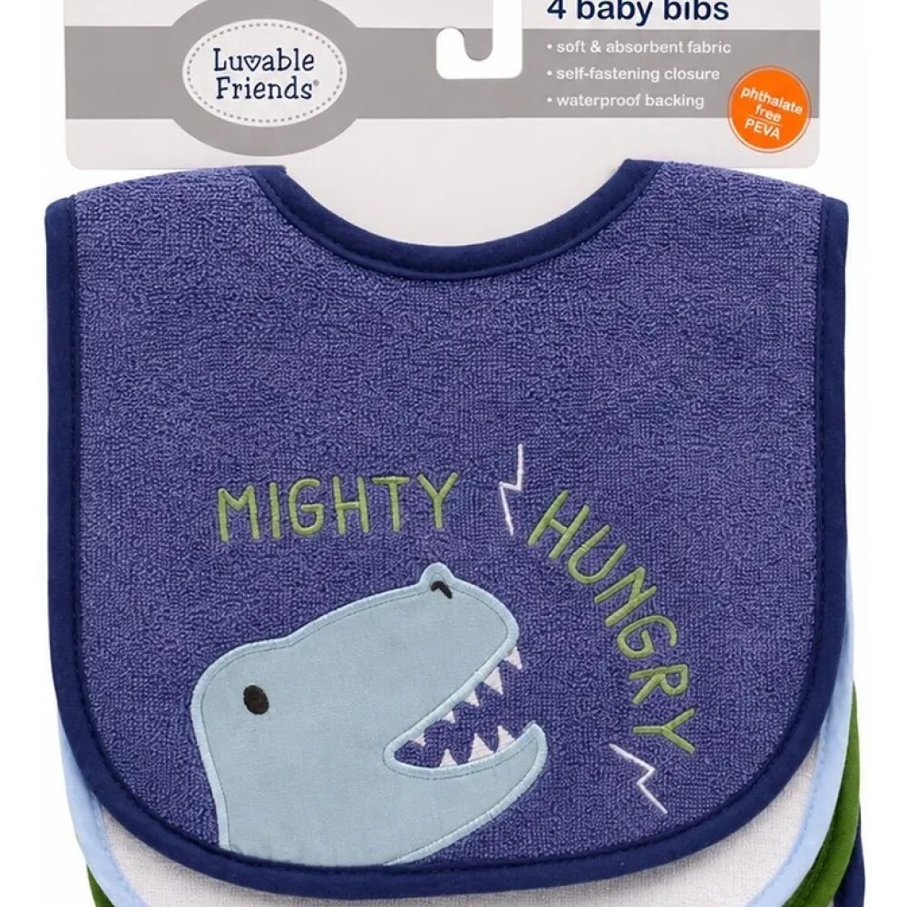 Set x4 baberos Lfriends impermeables dino