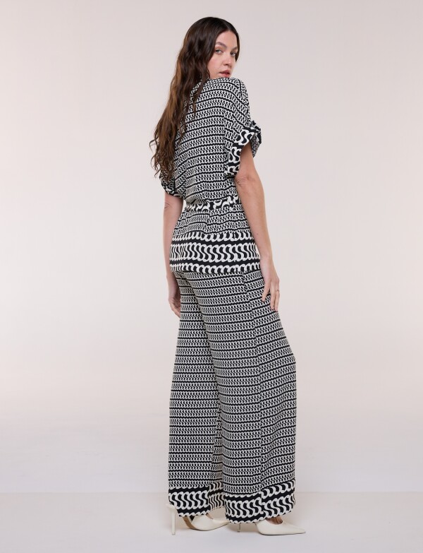 Conjunto Chaqueta Lazo & Pantalón NEGRO/CRUDO
