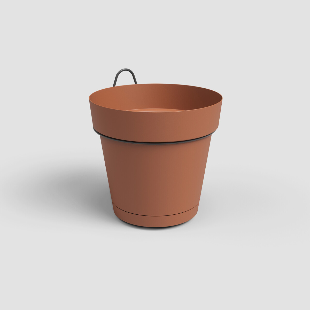 MACETA DE PARED CON PLATO CAPRI - TERRACOTA 